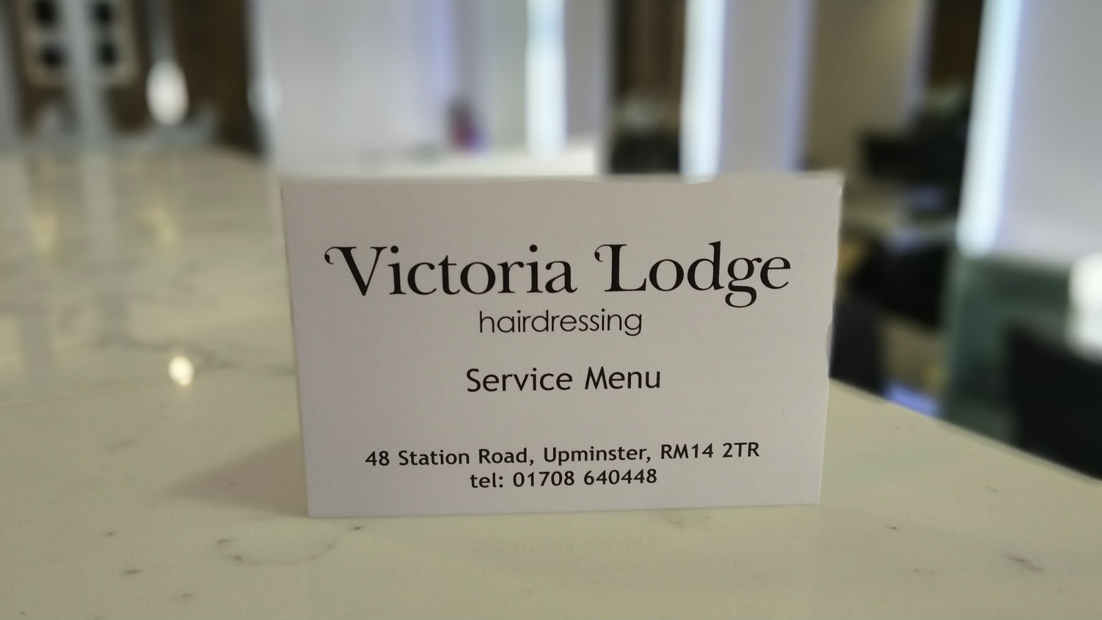 Victoria Lodge Hairdressing Service menu / price list